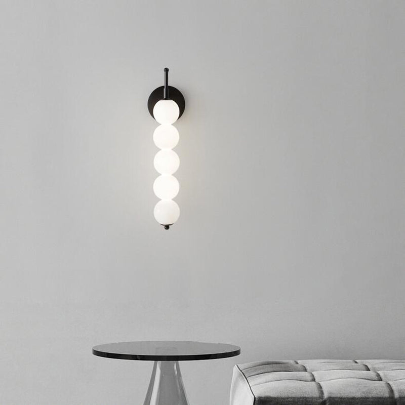 Modern Style White Shade Wall Mounted Sconce Glass Wall Lights for Bedroom