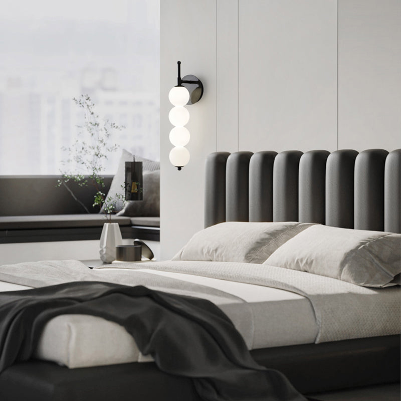 Modern Style White Shade Wall Mounted Sconce Glass Wall Lights for Bedroom