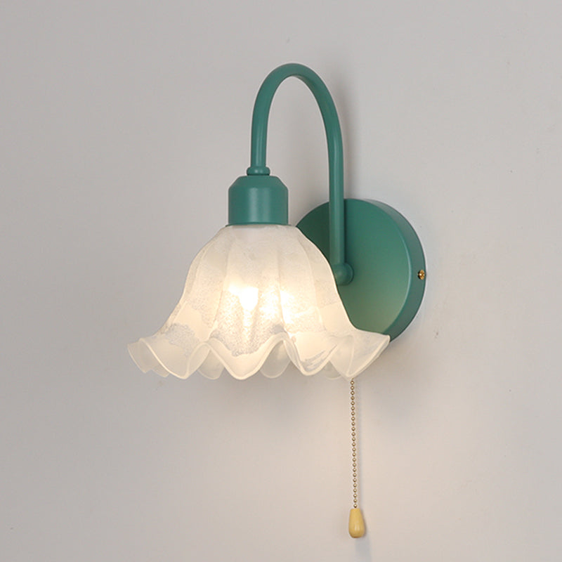 Glass Shade Wall Mounted Sconce Modern 1-Light Wall Lights for Bedroom