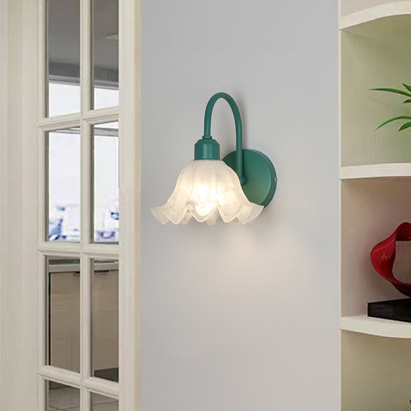 Glass Shade Wall Mounted Sconce Modern 1-Light Wall Lights for Bedroom