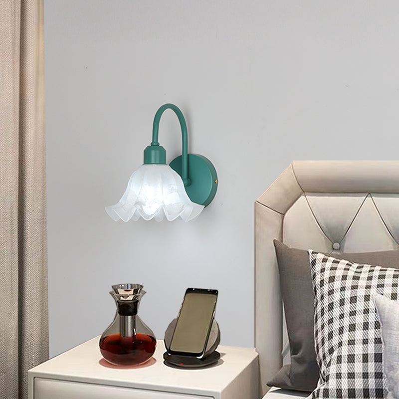 Glass Shade Wall Mounted Sconce Modern 1-Light Wall Lights for Bedroom