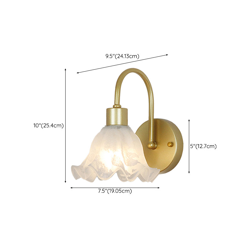 Glass Shade Wall Mounted Sconce Modern 1-Light Wall Lights for Bedroom