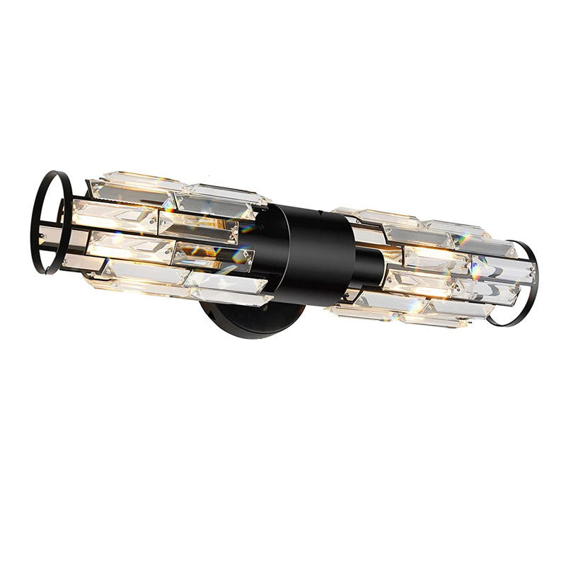 Crystal Modern Bath Sconce Cylinder 2 - Light Bathroom Vanity Lighting