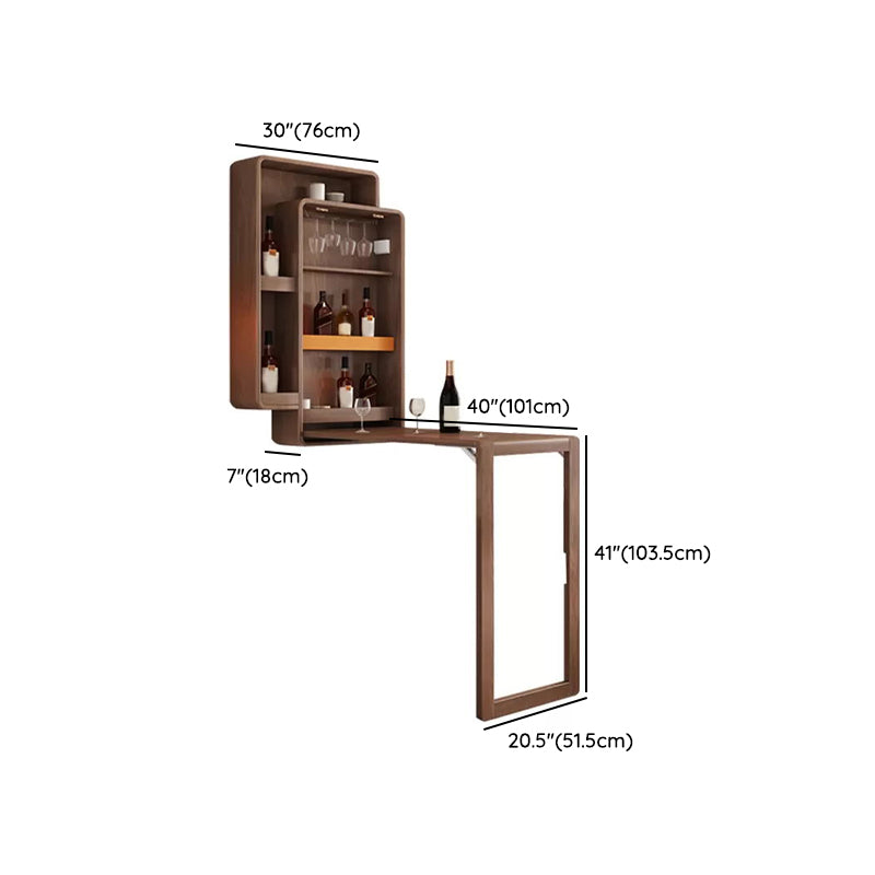 Solid Wood Bar Table Folding Dining Table for Kitchen Living Room