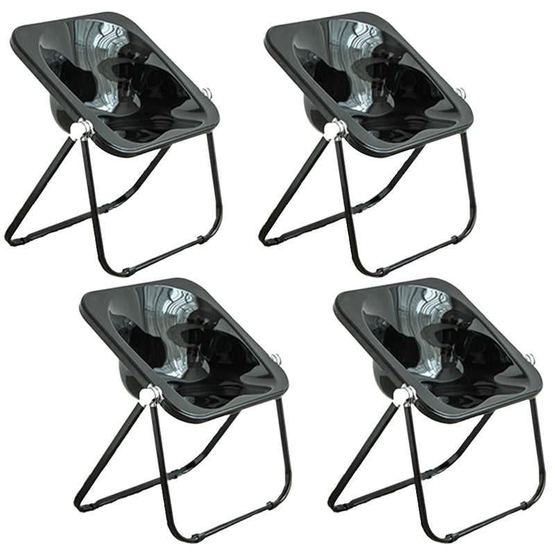 Folding Acrylic Dining Side Chair Metal Frame Indoor-Outdoor Chair