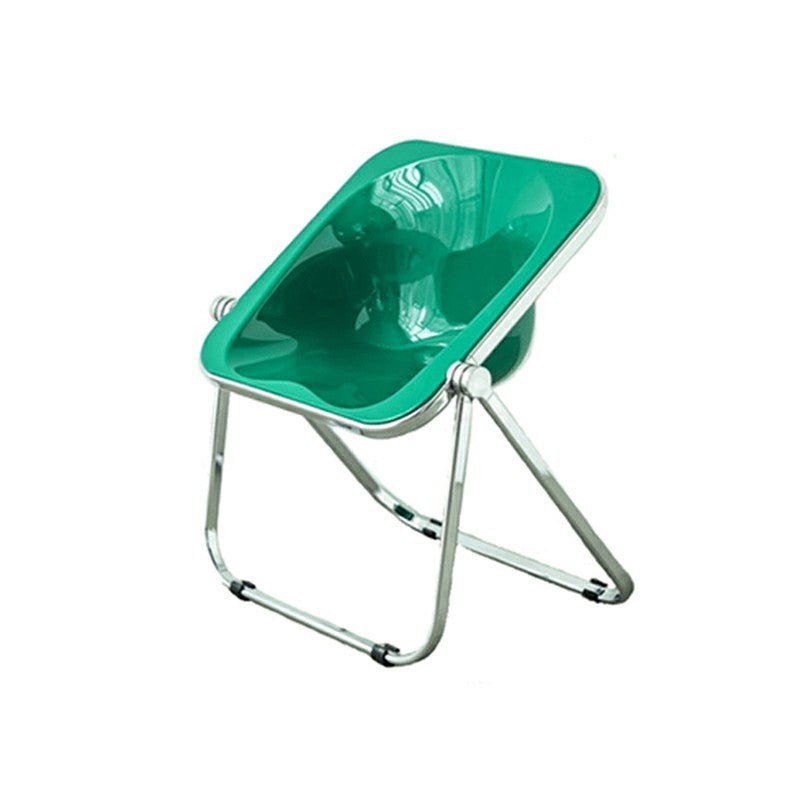 Folding Acrylic Dining Side Chair Metal Frame Indoor-Outdoor Chair
