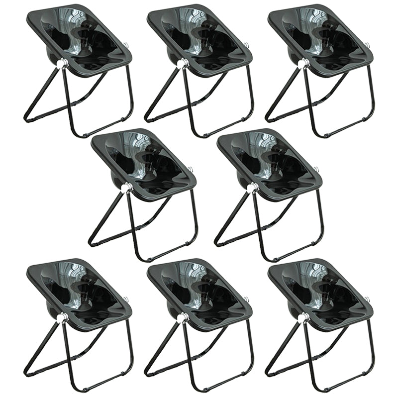 Folding Acrylic Dining Side Chair Metal Frame Indoor-Outdoor Chair