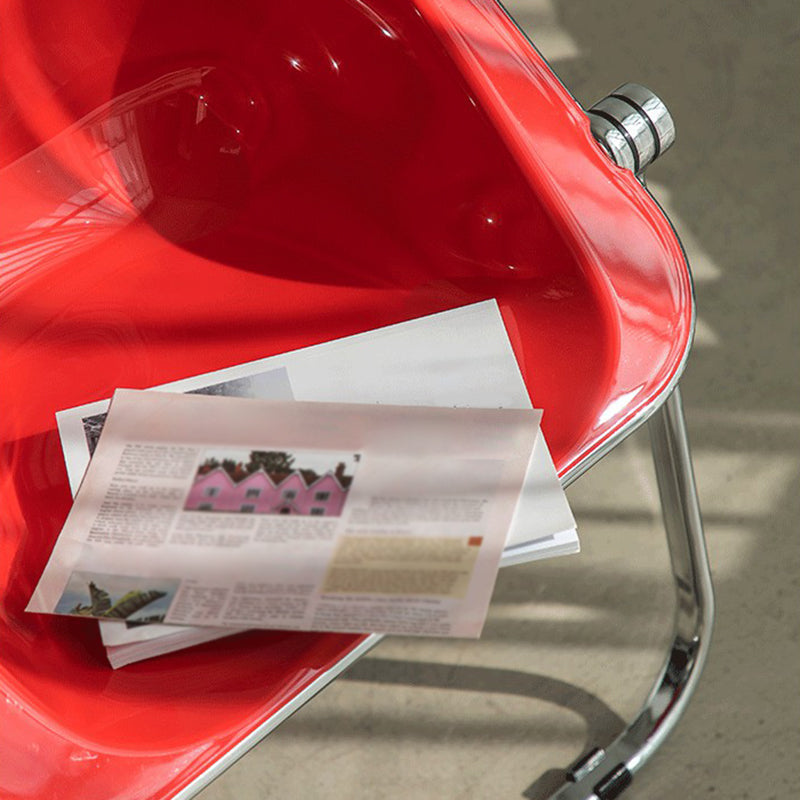 Folding Acrylic Dining Side Chair Metal Frame Indoor-Outdoor Chair