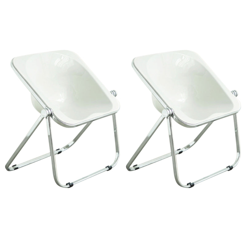 Folding Acrylic Dining Side Chair Metal Frame Indoor-Outdoor Chair