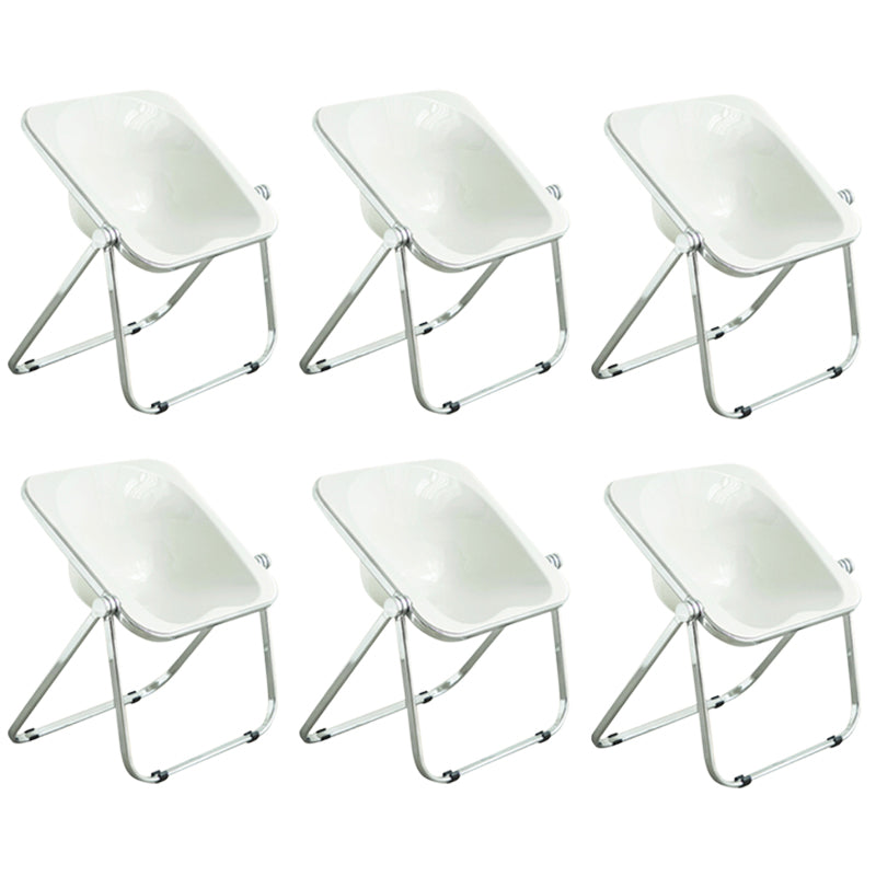 Folding Acrylic Dining Side Chair Metal Frame Indoor-Outdoor Chair