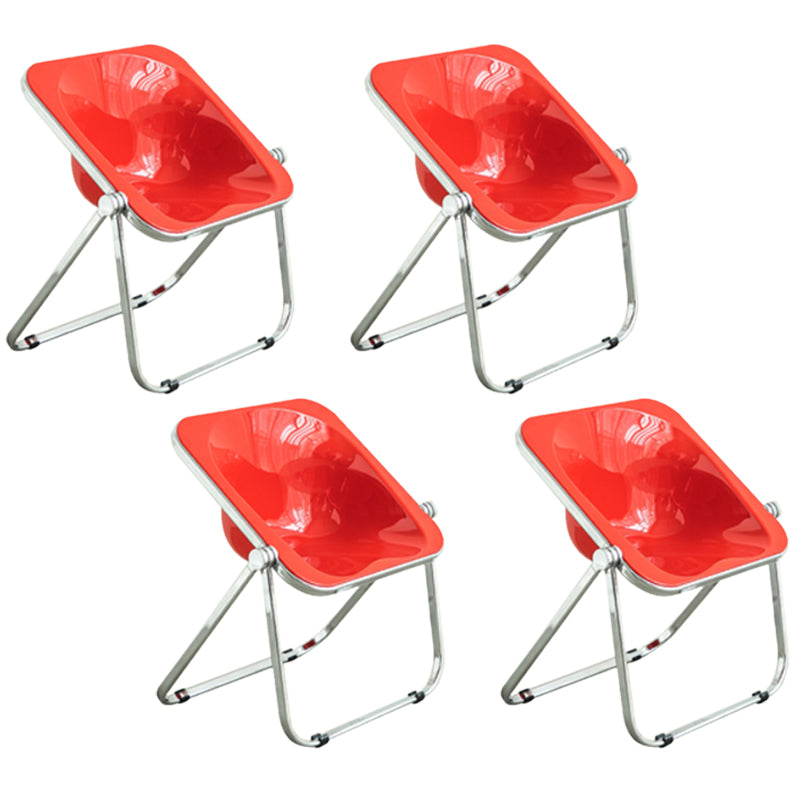 Folding Acrylic Dining Side Chair Metal Frame Indoor-Outdoor Chair