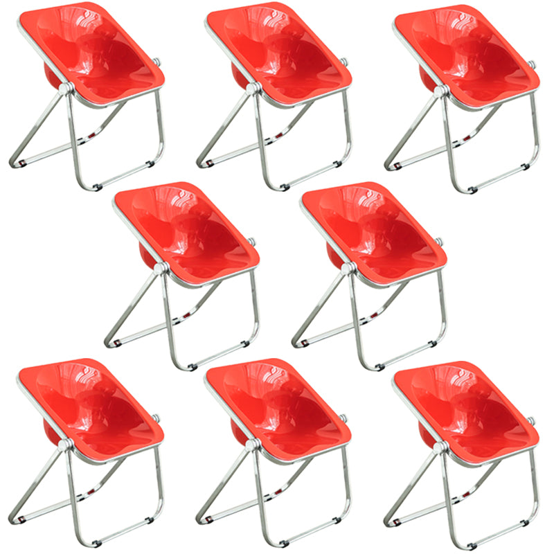Folding Acrylic Dining Side Chair Metal Frame Indoor-Outdoor Chair
