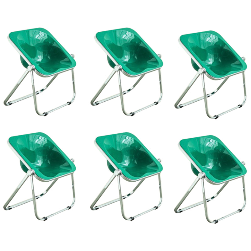 Folding Acrylic Dining Side Chair Metal Frame Indoor-Outdoor Chair