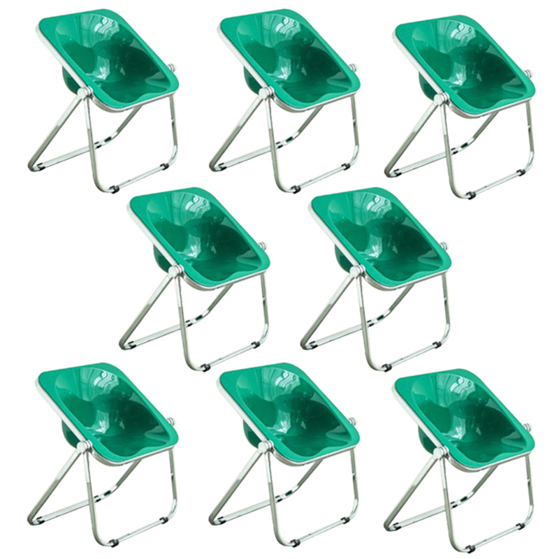 Folding Acrylic Dining Side Chair Metal Frame Indoor-Outdoor Chair