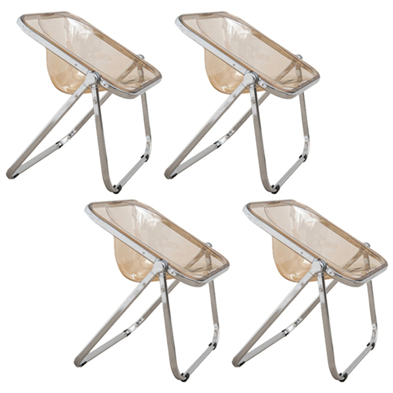 Folding Acrylic Dining Side Chair Metal Frame Indoor-Outdoor Chair