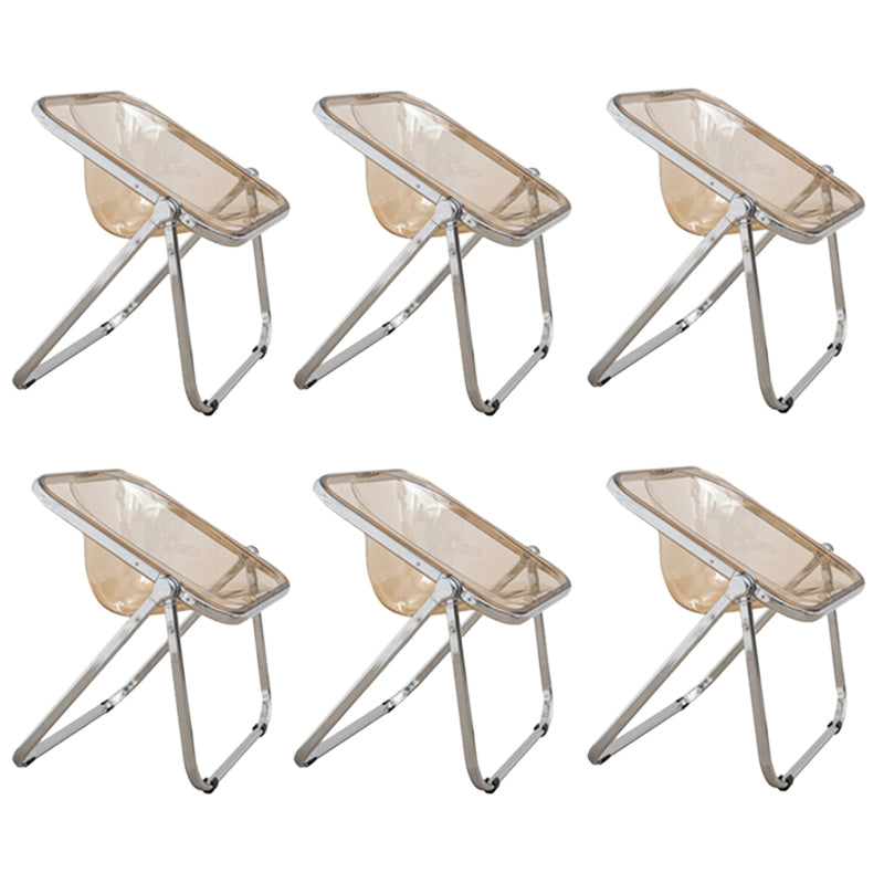 Folding Acrylic Dining Side Chair Metal Frame Indoor-Outdoor Chair