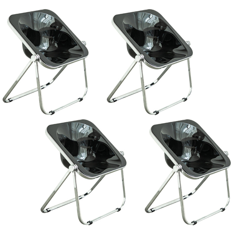Folding Acrylic Dining Side Chair Metal Frame Indoor-Outdoor Chair