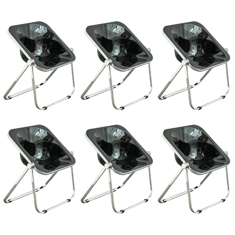 Folding Acrylic Dining Side Chair Metal Frame Indoor-Outdoor Chair