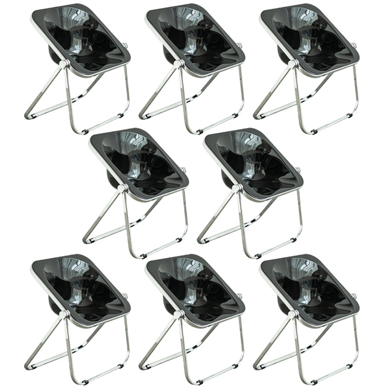 Folding Acrylic Dining Side Chair Metal Frame Indoor-Outdoor Chair