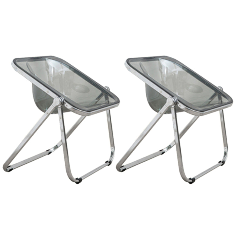 Folding Acrylic Dining Side Chair Metal Frame Indoor-Outdoor Chair