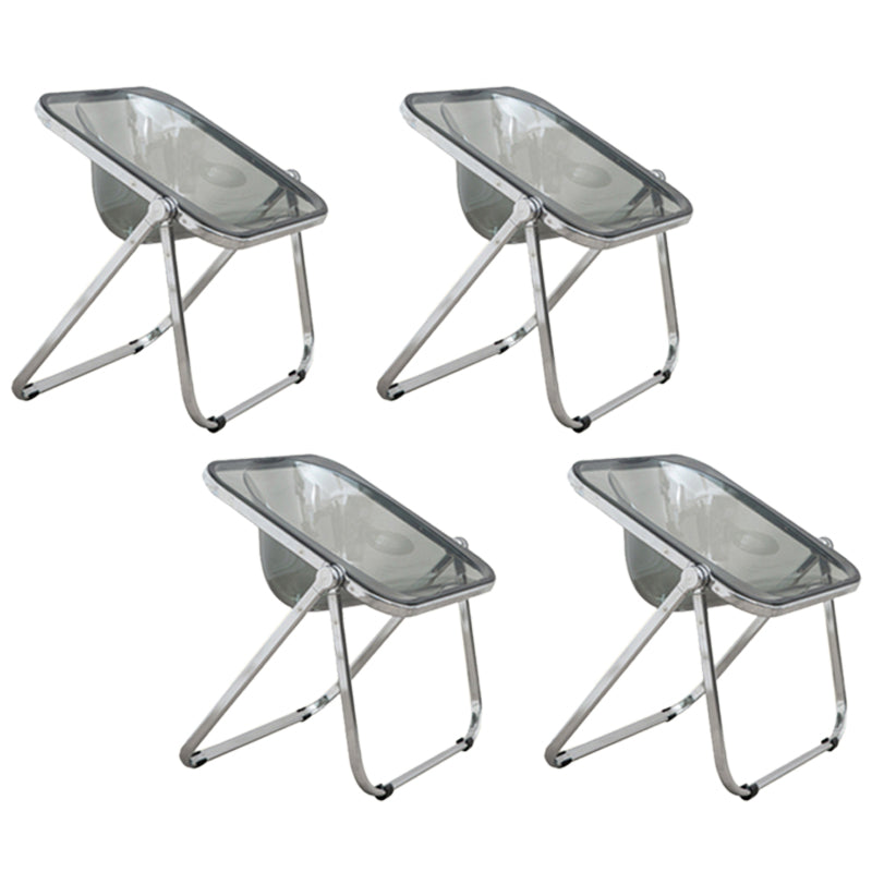 Folding Acrylic Dining Side Chair Metal Frame Indoor-Outdoor Chair