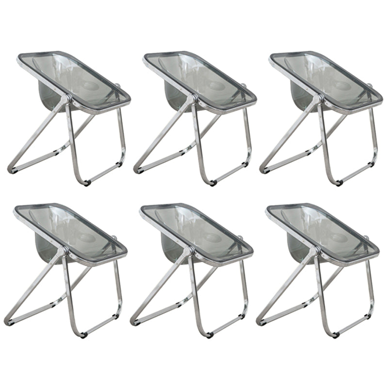 Folding Acrylic Dining Side Chair Metal Frame Indoor-Outdoor Chair