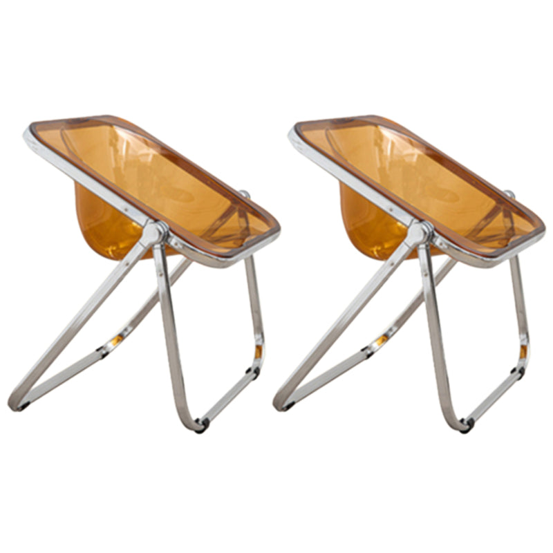 Folding Acrylic Dining Side Chair Metal Frame Indoor-Outdoor Chair