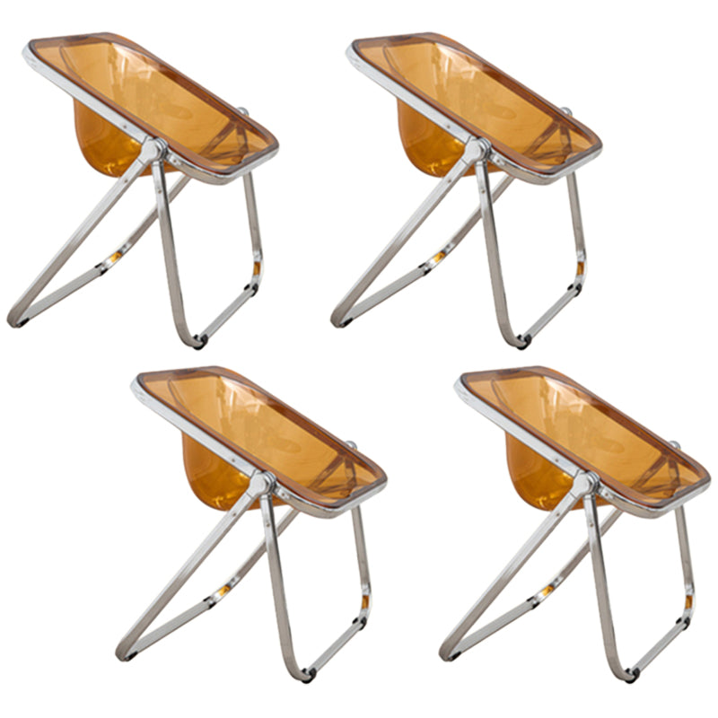 Folding Acrylic Dining Side Chair Metal Frame Indoor-Outdoor Chair