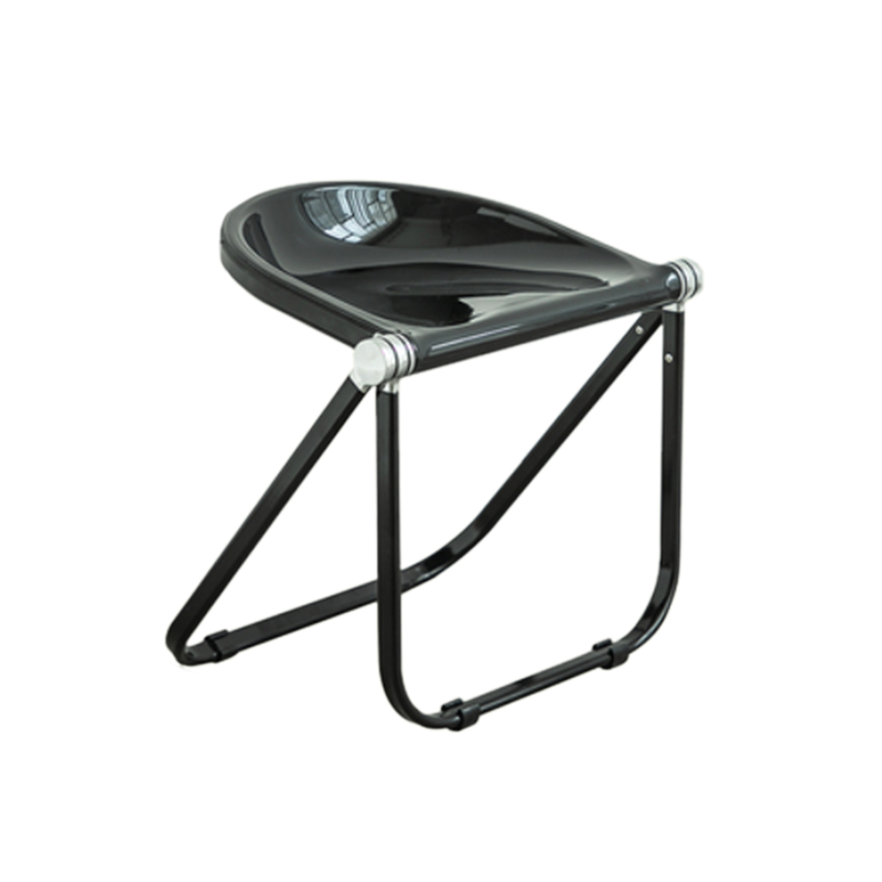 Folding Acrylic Dining Side Chair Metal Frame Indoor-Outdoor Chair