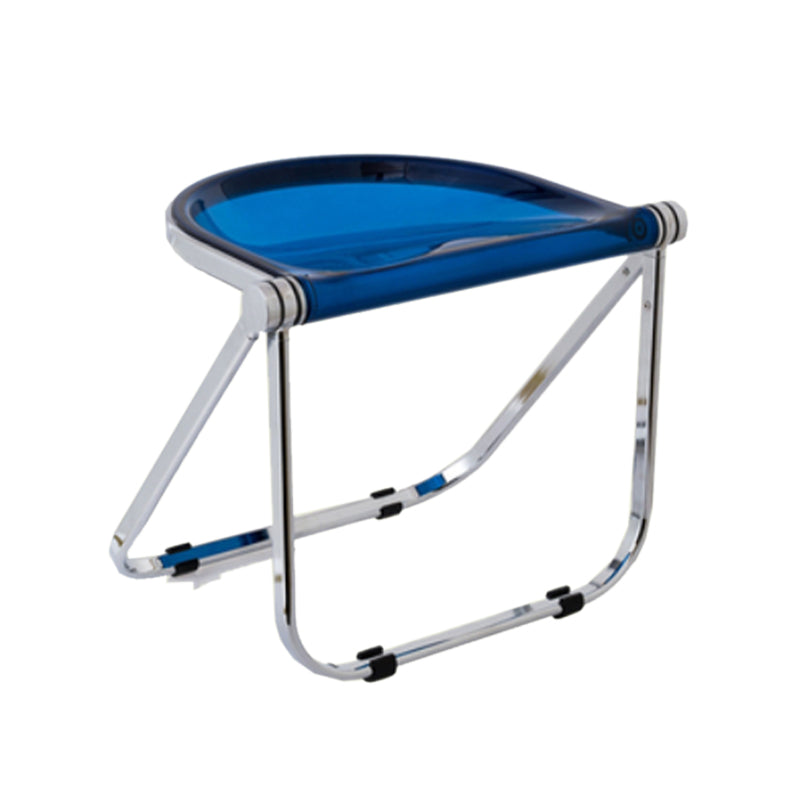 Folding Acrylic Dining Side Chair Metal Frame Indoor-Outdoor Chair