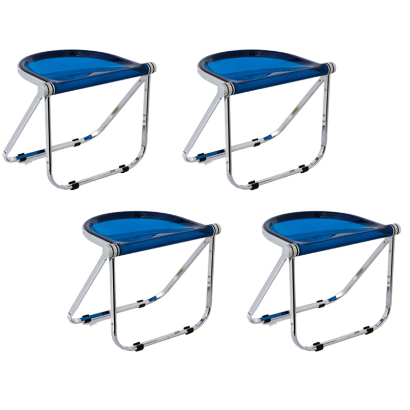 Folding Acrylic Dining Side Chair Metal Frame Indoor-Outdoor Chair