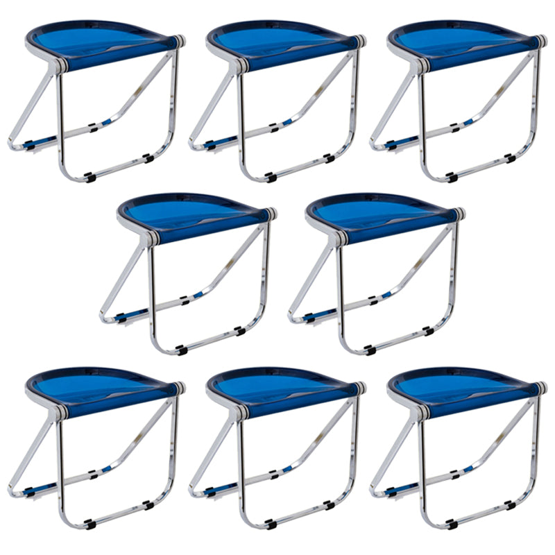 Folding Acrylic Dining Side Chair Metal Frame Indoor-Outdoor Chair
