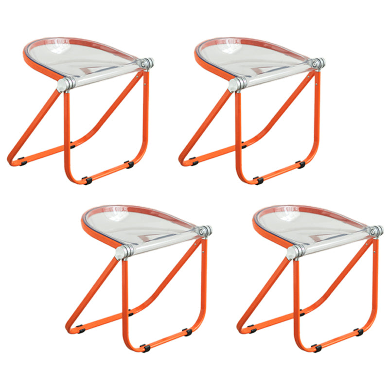 Folding Acrylic Dining Side Chair Metal Frame Indoor-Outdoor Chair