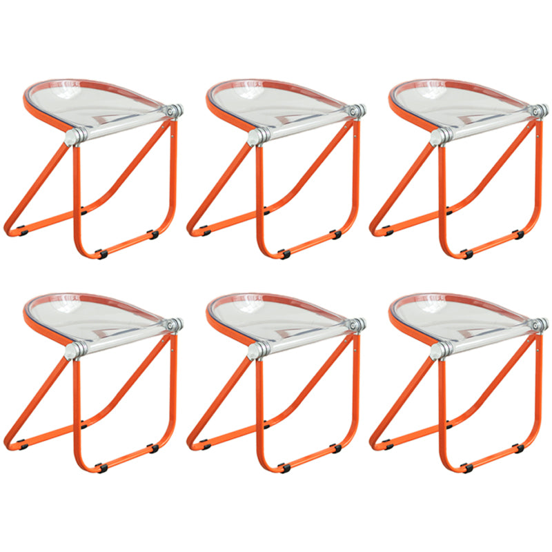 Folding Acrylic Dining Side Chair Metal Frame Indoor-Outdoor Chair
