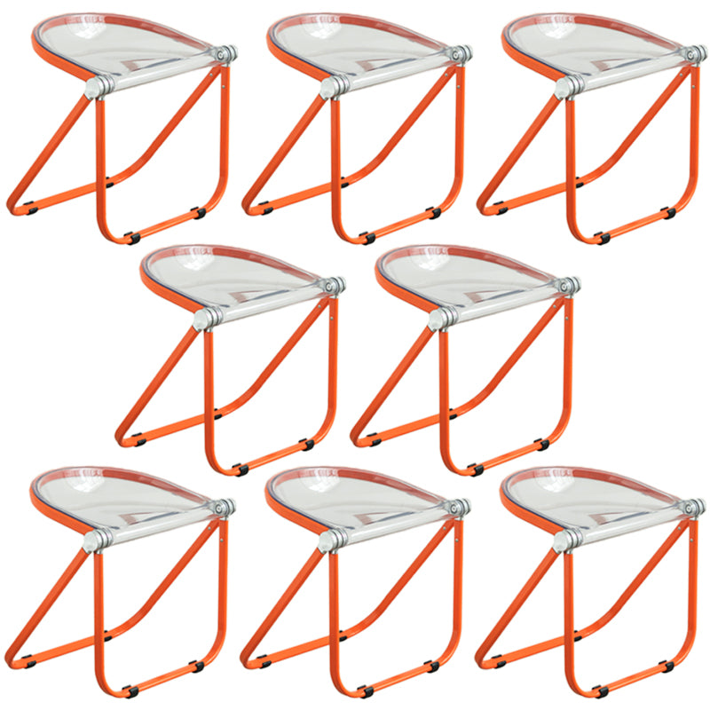 Folding Acrylic Dining Side Chair Metal Frame Indoor-Outdoor Chair