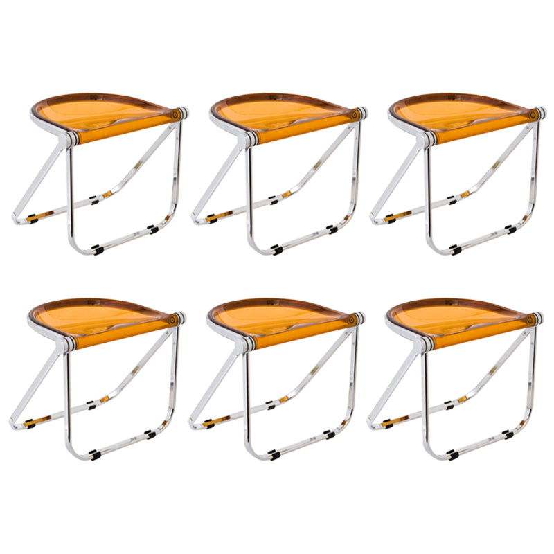 Folding Acrylic Dining Side Chair Metal Frame Indoor-Outdoor Chair