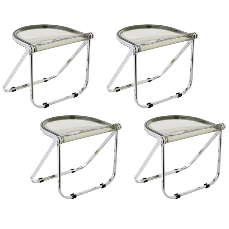 Folding Acrylic Dining Side Chair Metal Frame Indoor-Outdoor Chair