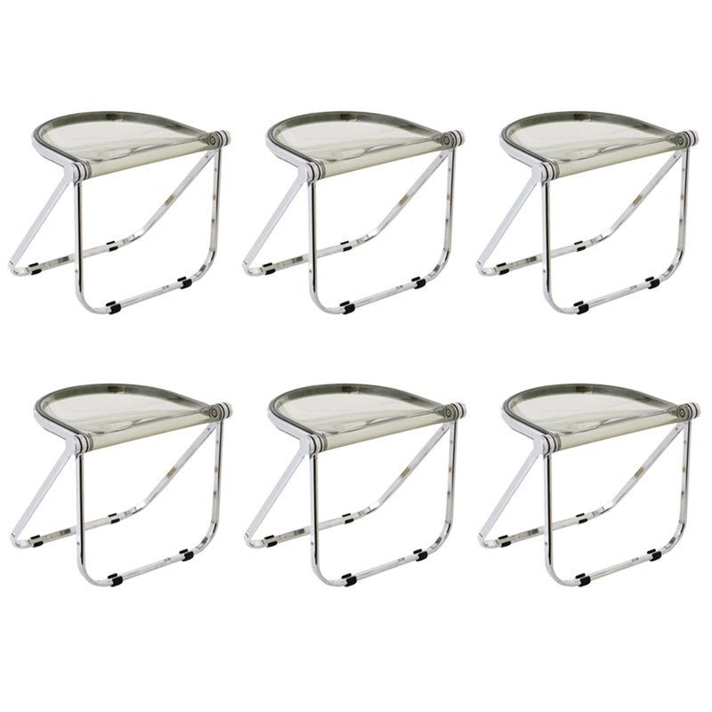 Folding Acrylic Dining Side Chair Metal Frame Indoor-Outdoor Chair