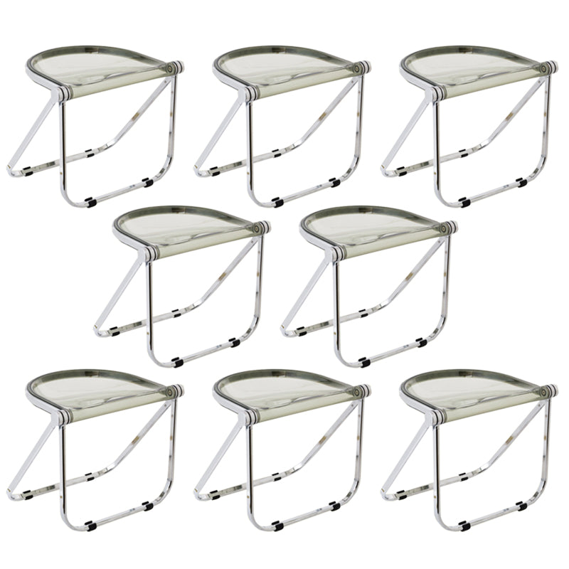 Folding Acrylic Dining Side Chair Metal Frame Indoor-Outdoor Chair
