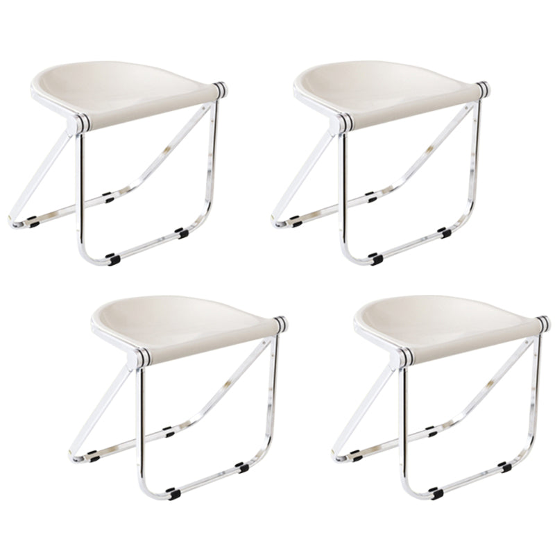 Folding Acrylic Dining Side Chair Metal Frame Indoor-Outdoor Chair