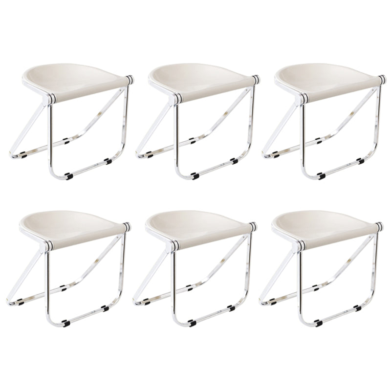 Folding Acrylic Dining Side Chair Metal Frame Indoor-Outdoor Chair