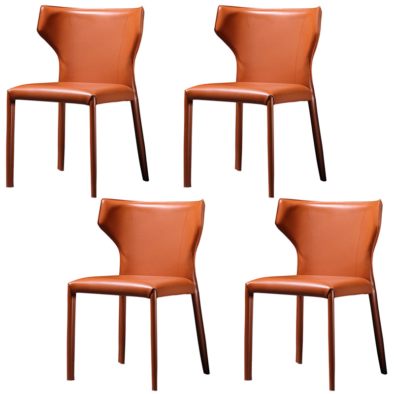 Contemporary Side Chair Wingback Metal Dining Chair for Indoor