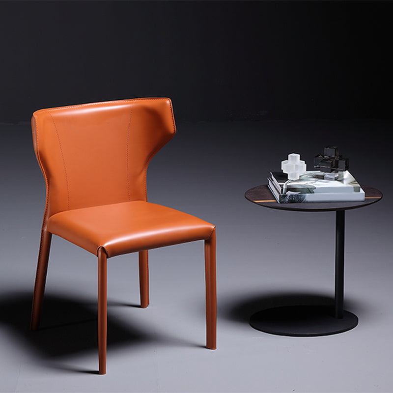Contemporary Side Chair Wingback Metal Dining Chair for Indoor