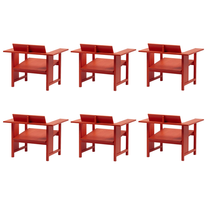Modern Arm Chair Solid Wood Open Back Guest Chair for Dining Room