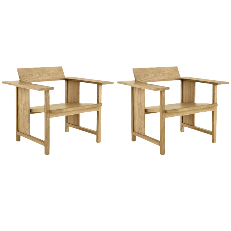 Modern Arm Chair Solid Wood Open Back Guest Chair for Dining Room