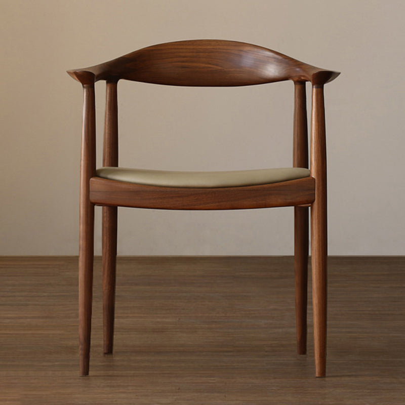 Contemporary Style Arm Chair Wood Open Back Dining Chairs for Kitchen