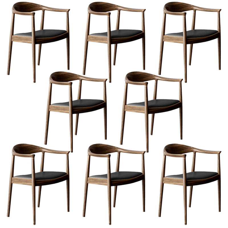 Contemporary Style Arm Chair Wood Open Back Dining Chairs for Kitchen
