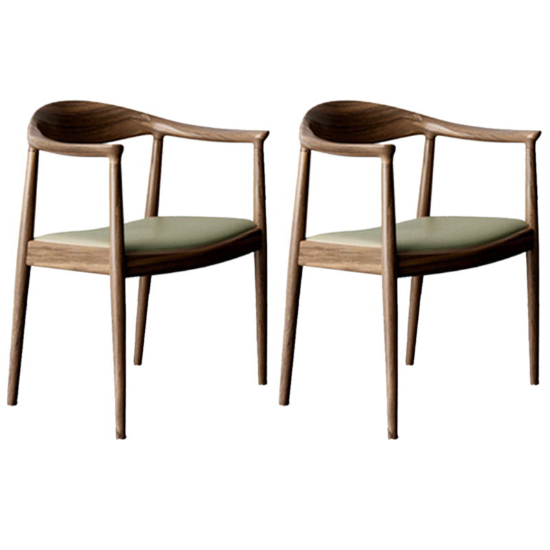 Contemporary Style Arm Chair Wood Open Back Dining Chairs for Kitchen