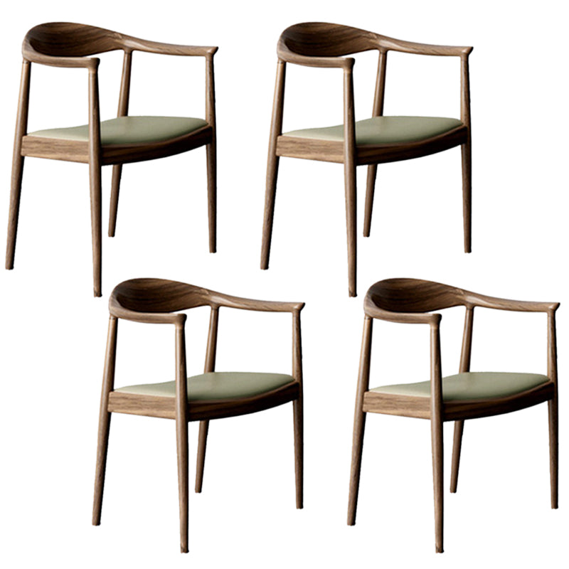 Contemporary Style Arm Chair Wood Open Back Dining Chairs for Kitchen