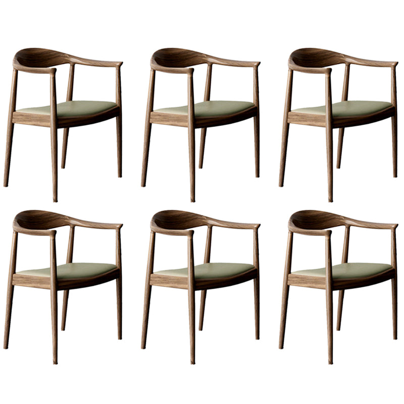 Contemporary Style Arm Chair Wood Open Back Dining Chairs for Kitchen